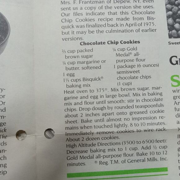 Bisquick Banners 1980's Granny Core Cooking Recipe Vintage Collection - Picture 6 of 7